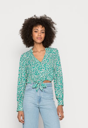 ONLFUCHSIA LIFEL CROP KNOT SHIRT - Bluser - viridis valley ditsy