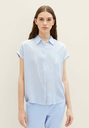 TOM TAILOR Button-down blouse - blue white thin stripe