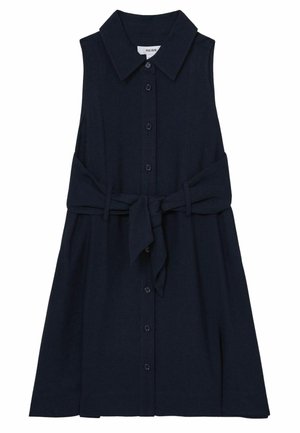 Reiss REISS MORGAN TIE-WAIST COLLARED DRESS - Skjortklänning - blue