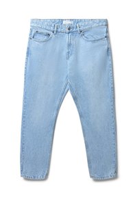 CROPPED SLAVATI - Jeans a sigaretta - blu denim slavato