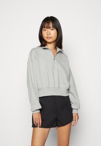 Nike Sportswear - W NSW PHOENIX FLC QZ CROP - Sweater - dk grey /sail Miniatuurafbeelding 1