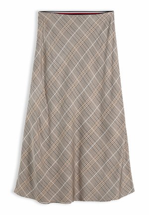 Tommy Hilfiger, TOMMY HILFIGER SATIN MIDI SKIRT - Falda larga - small brown check  bias