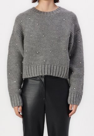 Strickpullover - mottled dark grey