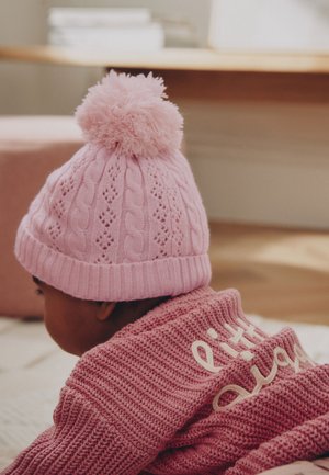 Next, BABY BEANIE HAT . - Gorro - pink cable knitted pom