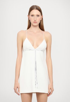 GROSGRAIN DETAIL MINI CAMI DRESS - Cocktail dress / Party dress - white/silver