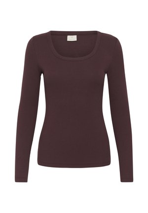 Kaffe, KACARNA LS T-SHIRT - T-shirt à manches longues - fudge