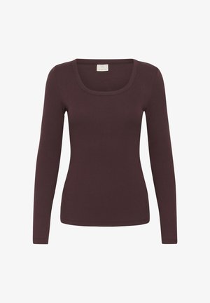 Kaffe, KACARNA LS T-SHIRT - T-shirt à manches longues - fudge