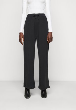 WIDE LEG TROUSERS - Kalhoty - black
