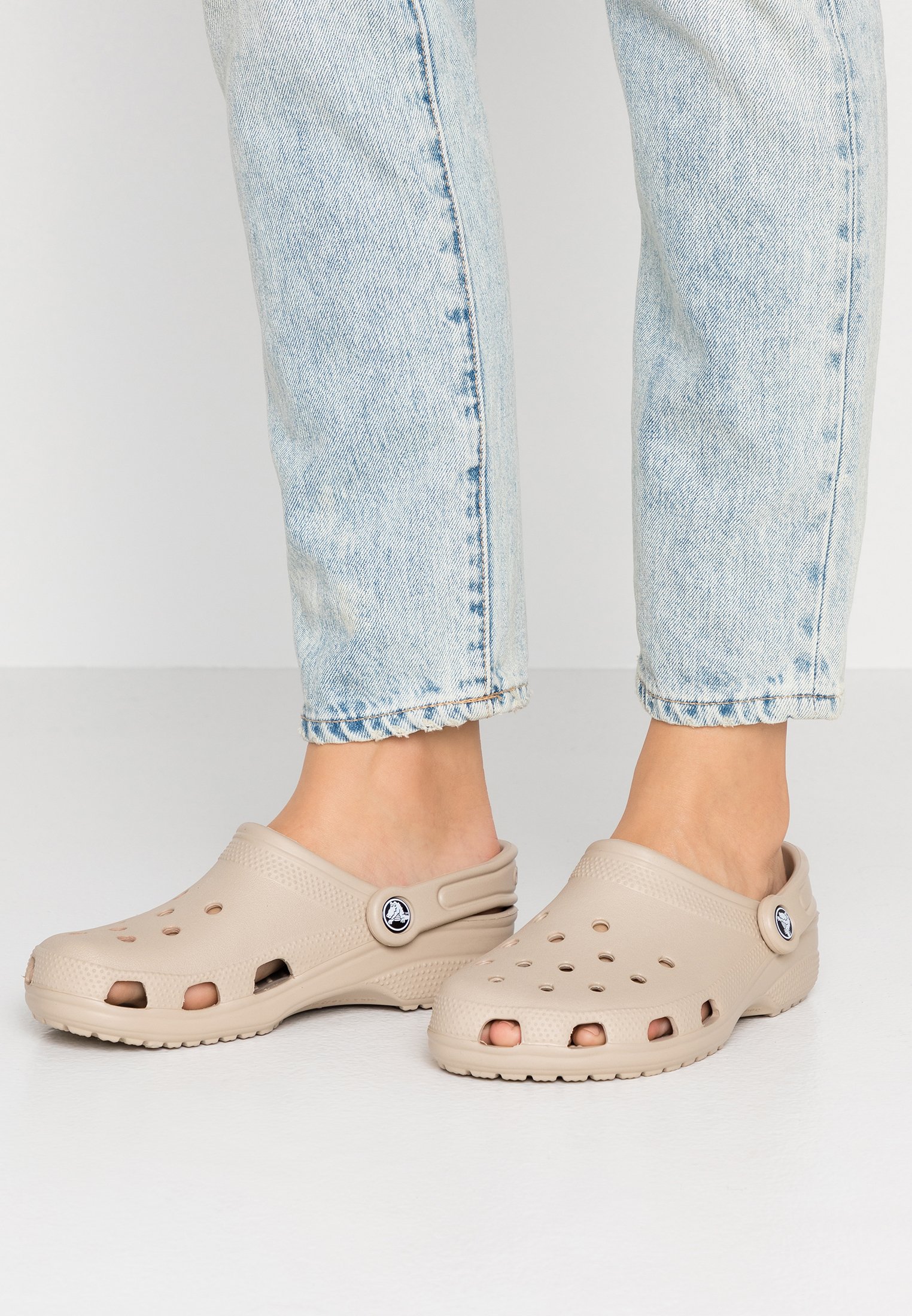 light beige crocs