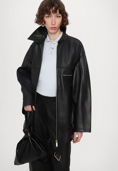 REMAIN OVERSIZE JACKET - Leather jacket - black