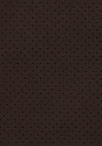 Dunkelbrauner, perforierter Stoff mit gleichmäßig verteilten kleinen Löchern, der eine weiche Textur aufweist und sich ideal für atmungsaktive Anwendungen eignet.