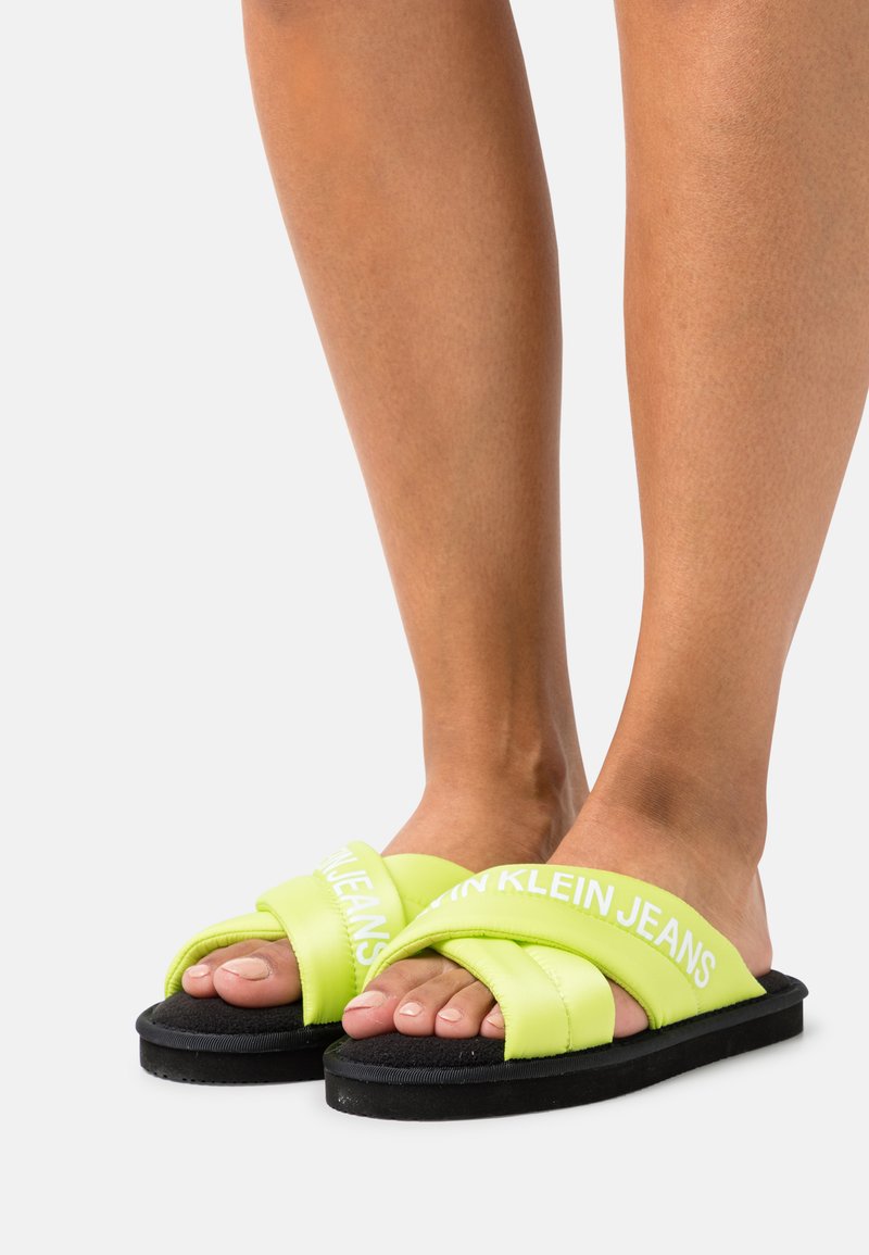 calvin klein criss cross slides