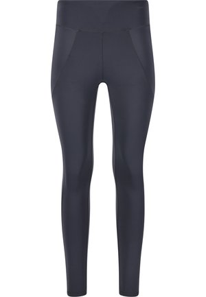 Marina leggings gjorda av elastiskt material. Har en hög midja och subtila sid sömmar för en smickrande silhuett. Slät textur genomgående.