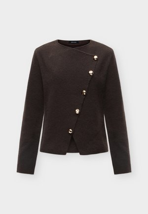 Vero Moda, VMVIENNA O NECK WRAP  - Kardigan - chocolate torte/melange/gold coloured buttons