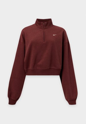 Nike Sportswear, W NK STDO FLC PLSH OS CRP QZ - Суитшърт - mystic dates/(sail)