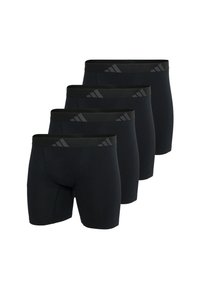 Zwarte atletische boxershorts gemaakt van rekbare stof, met een brede elastische tailleband met een subtiel logoontwerp, verkrijgbaar in een verpakking van vier.