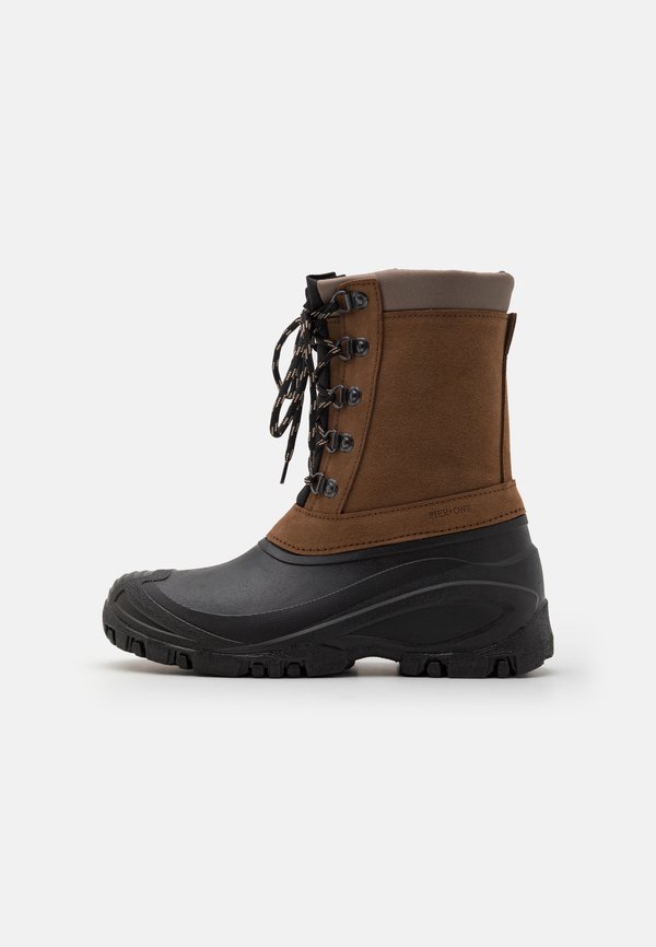 LEATHER - Lace-up boots - cognac