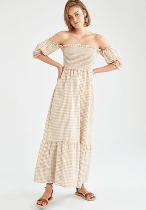 ELASTIC WAIST - Maxikleid - beige