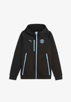 Puma, OLYMPIQUE DE MARSEILLE PUMATECH KAPUZENJACKE - Felpa con zip - black-vibrant blue