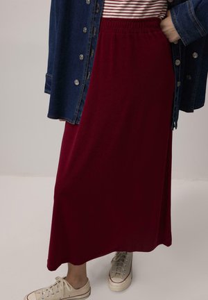 ELASTIC WAISTED BASIC - sukňa v tvare A - bordo