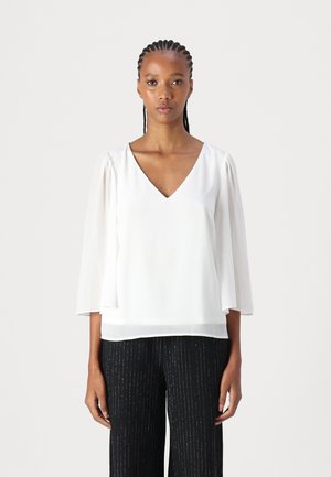 VILA VIMICADA V NECK - Blúzka - cloud dancer