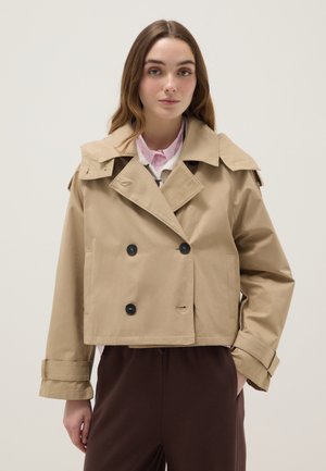 WITH HOOD - Chaqueta fina - dark beige