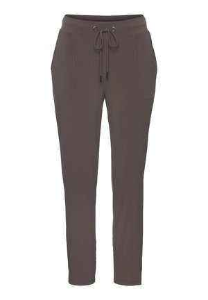 Mørkegrå sweatpants med konisk pasform, elastisk talje og snørebånd foran, med sidelommer.