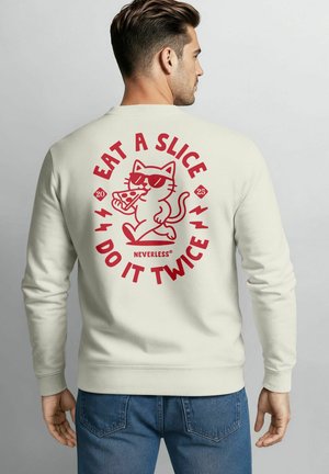 MIT BACKPRINT PIZZA CAT MOTIV FUN - Sweatshirt - urban grey