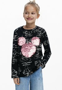 Desigual MICKEY SEQUIN - Hosszú ujjú felső - black