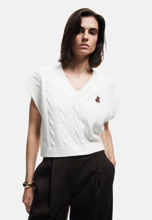 T-shirt med print - beige