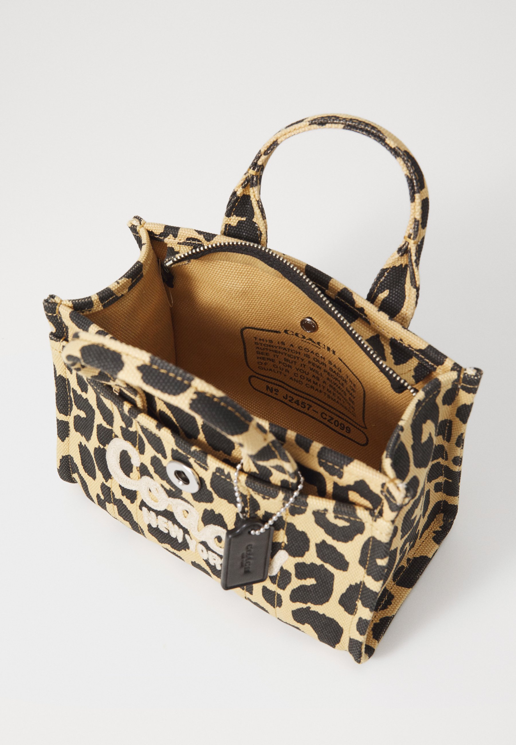 COACH CARGO TOTE BAG 20 WITH LEOPARD PRINT - Handbag - black multi