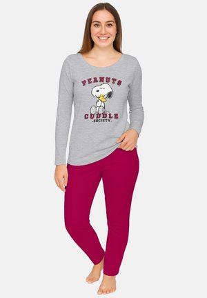 THE PEANUTS SNOOPY SET LANGARM - Pyjamas - grau rot