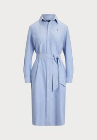 BELTED COTTON OXFORD SHIRTDRESS - Shirt dress - blue