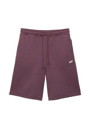Bordeauxfarvede bomuldsshorts med elastisk talje, snoretræk og et lille hvidt logo på venstre lår. Flad kant i bunden.