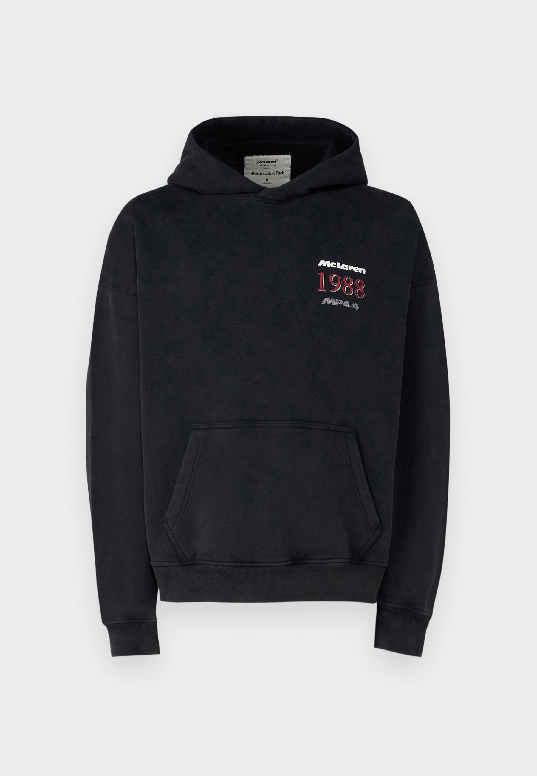 Abercrombie & Fitch MCLAREN POPOVER - Hoodie - black beauty acid