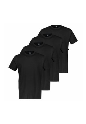 MIT RUNDHALS AUSSCHNITT O-NECK KURZARM  4ER PACK - T-Shirt basic - schwarz