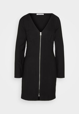Calvin Klein Jeans, LONG SLEEVE ZIPPED MINI DRESS - Nappali ruha - black