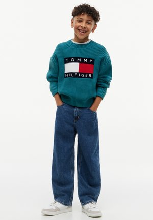 Tommy Hilfiger, HERITAGE FLAG UNISEX - Πουλόβερ - platinum teal