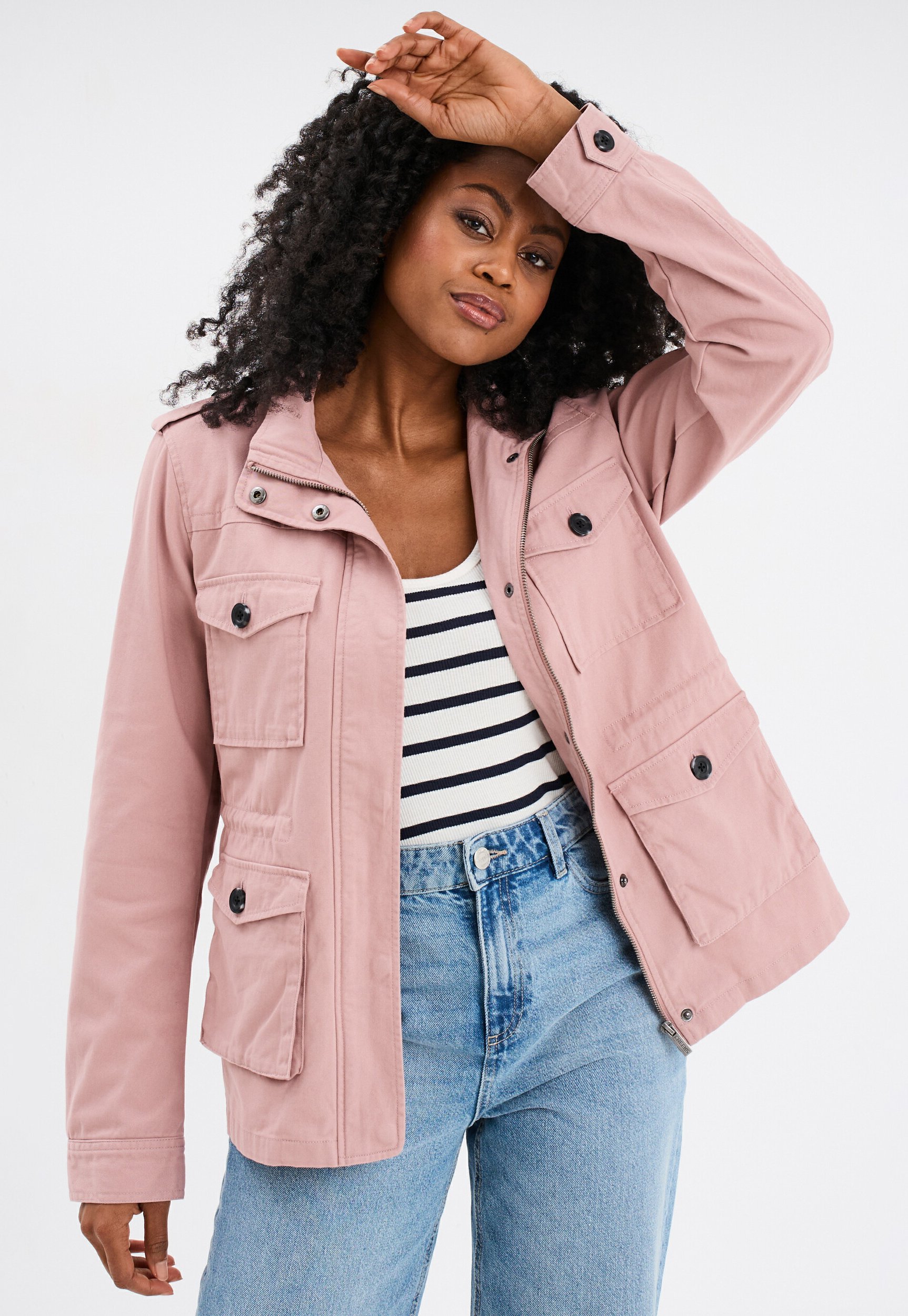 Veste Mi-longue Légère Noize Rose Clair - Taille L, Neuf Avec étiquettes