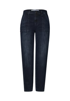 Street One Studio, HIGH WAIST BARREL LEG JEANS IM LOOSE FIT - Wide Leg - blue black authentic wash