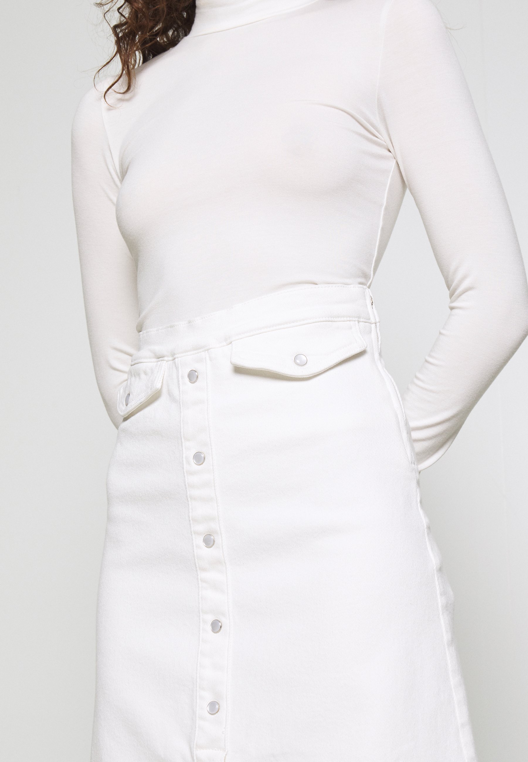 Gestuz ASTRID LONG SKIRT Jeansrok bright white Zalando.nl Gestuz ASTRID LONG SKIRT Jeansrok washed black Zalando.nl