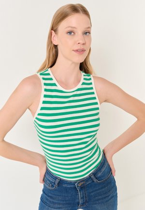 Jimmy Key CREW NECK SLEEVELESS STRIPED TANK TOP - Top - dark green-320