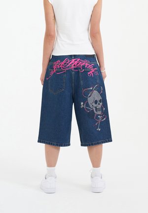 LOVE WRAPPED DIAMANTE  - Denim shorts - indigo