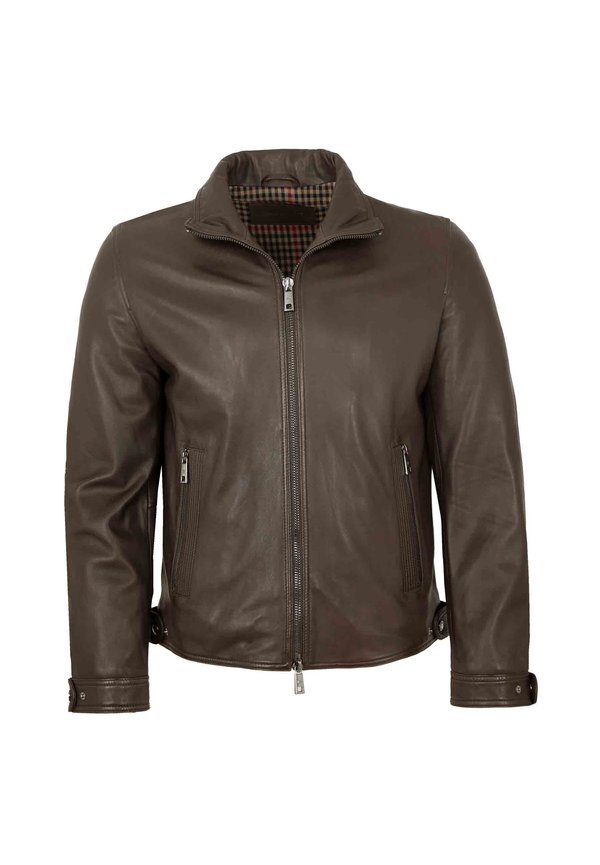 NAGANO - Lederjacke - dunkelbraun