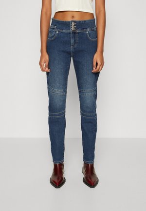 ONLY Petite ONLDAISY WIDE WAISTBAND - Jeans Skinny Fit - dark blue denim