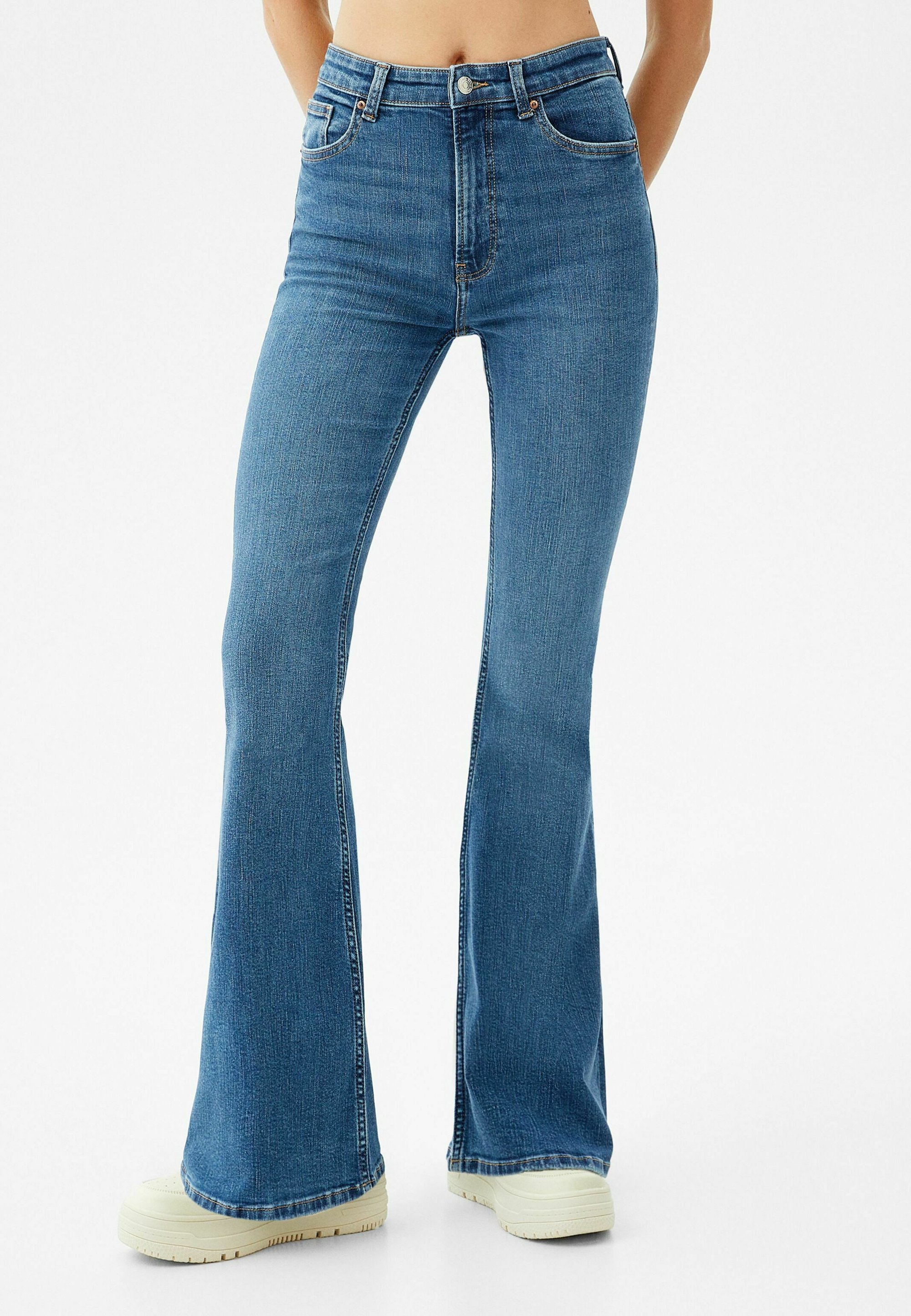 Jeans Pantalon Bershka Jean Bershka Pantalon Large Taille Haute