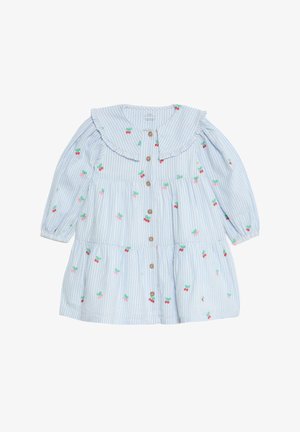 Marks & Spencer PURE STRIPED CHERRY EMBROIDERY - Košilové šaty - blue mix