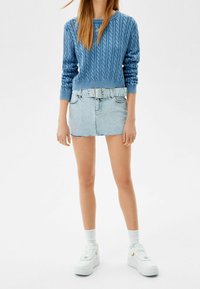 Bershka Stickad tröja - dark blue