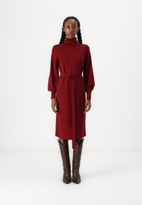 VILA VIAMANDA TURTLE NECK DRESS - Stickad klänning - cabernet