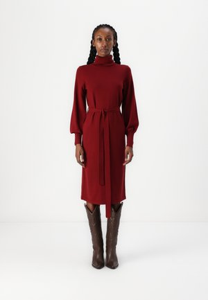 VILA VIAMANDA TURTLE NECK DRESS - Abito in maglia - cabernet